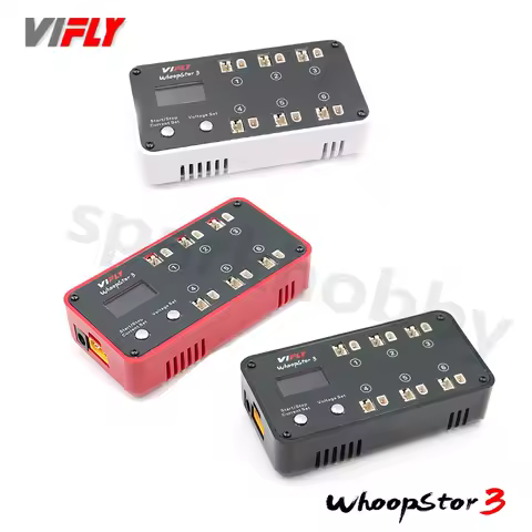 VIFLY WhoopStor 3 v3 1S Lipo Battery Charger Discharger 6 Ports 4.2V 4.35V BT2.0 PH2.0 plug For FPV 