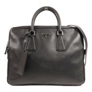 PRADA 牛皮皮革Work Bag銀扣公事包