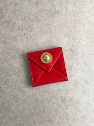 【 日本直送 名牌中古包 】CELINE 賽琳 紅色 星球鈕釦 皮革 零錢包 vintage 古董 old f5dka3