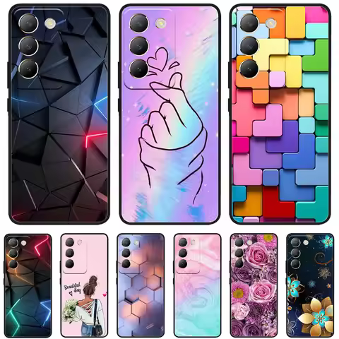 For Vivo V40 SE 5G Case V40SE Cover Cute Fashion Marble Painted Soft Silicone Phone Cases For Vivo V