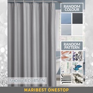 180CM X 180CM BATHROOM SHOWER CURTAIN WATERPROOF WITH HOOK LANGSIR BILIK AIR MURAH PEVA KAIN RANDOM 
