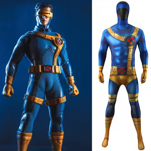 Cyclops Doomsday Costume Scott Summers Spandex Jumpsuit X-Men Superhero Bodysuit Adult Men Halloween