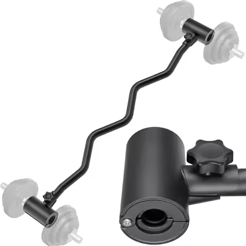 Adjustable Dumbbell to Barbell Converter with EZ Curling Bar for Versatile Home Gym Workouts