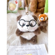 Panda Keychain From Chengdu White Brown Bear Wearing Glasses