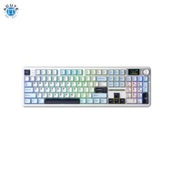 AULA F108 PRO  Full Size Wireless Gasket-mounted Gaming Keyboard with Screen and Knob Glacier Blue