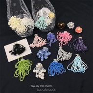 New Korean-style crocs with tassel embellishments, heavenly jelly sandals, handcrafted flower appliq