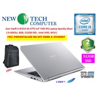 Acer Swift 3 SF314-55-57T3 14" FHD IPS Laptop Sparkly Silver ( I5-8265U, 8GB, 512GB, Intel, W10 ) FOC MS OFF