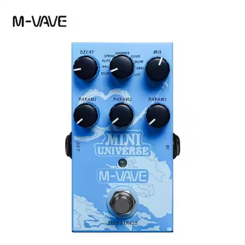 M-VAVE Guitar Effect Pedal Mini Universe Digital Reverb Pedal 9 Reverb Effects Room/Shimmer/Lofi/Spr
