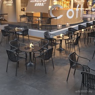 Restoran Bar Luar Set Bar Set Meja dan Kerusi Luaran Kafe Bar Wain Teres Meja Kedai Teh Susu N9PO