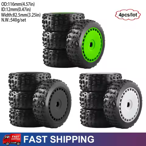 4PCS 1/8 17mm Hex RC Off-Road Buggy Tires Wheels for ARRMA 3S 6S Typhon Kyosho Inferno MP10 FS Racin