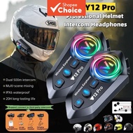 Helmet Intercom Bluetooth Intercommunication Voice Assistant Music Sharing Headset Y12
