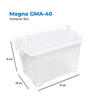 Kontainer Kecil Plastik Tutup + Body Putih Bening Transparan 6 Roda Awet Tebal Premium Magna Gessler