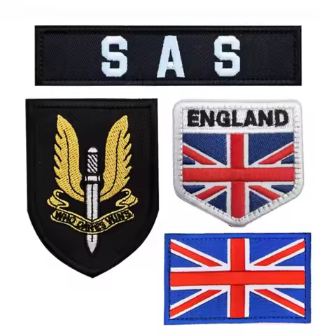 England Flag Embroidered Arm-badge Special Air Service Hook Loop Patch SAS Strip Emblem Task Force 1