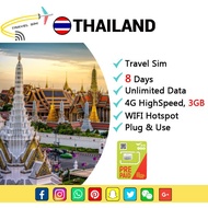 [Thailand] [8days + 3GB] 4G + Unlimited 3G Lower Speed Ais Thailand Travel Sim Card Prepaid