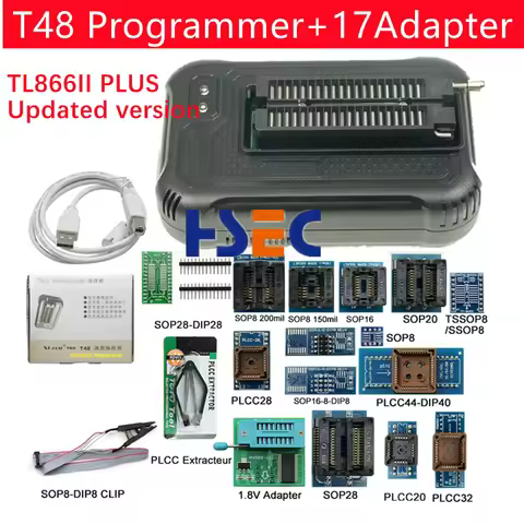 100% Original t48 programmer xgecu /TL866II PLUS universal programmer NAND TSOP48 adapter SOP8 flash