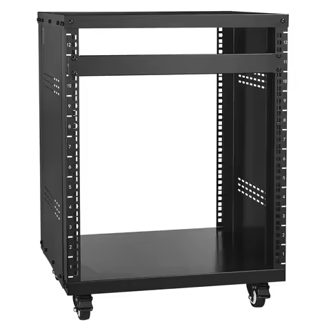 SucceBuy 12U AV Rack Stand Network Stereo Recording Studio Rack Special Vents for 19" Audio Video Mu