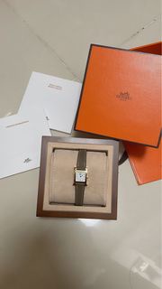 🈹🈹稀有美品 全新 配貨價🐎愛馬仕 Hermes women Heure H Watch mini  21mm大象灰金扣 手錶 kelly