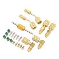 [LIX1] R410A Adapter Kit with Valve Core Remover 5/16 to 1/4in HVAC Refrigerant Hose for Mini Split 