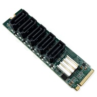 LM 418 M.2 NVME NGFF M Key TO 5 Ports SATA III 3.0 Card + TAIWAN J-MICRON CHIPSETheatsink B585