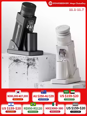 STARSEEKER E55Pro Electric Coffee Grinder 55MM Espresso Cone burr Stepless Fineness Adjustment Cold
