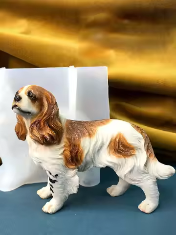 King Charles Spaniel Mold Pet Dog Epoxy Resin Silicone Mold 3D Animal Cavalier King Charles Spaniel 