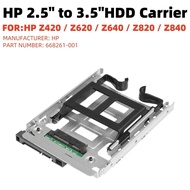 HP 2.5" to 3.5"HDD Carrier & Rail 668261-001 Drive Adapter Z420 Z620 Z820 Z840