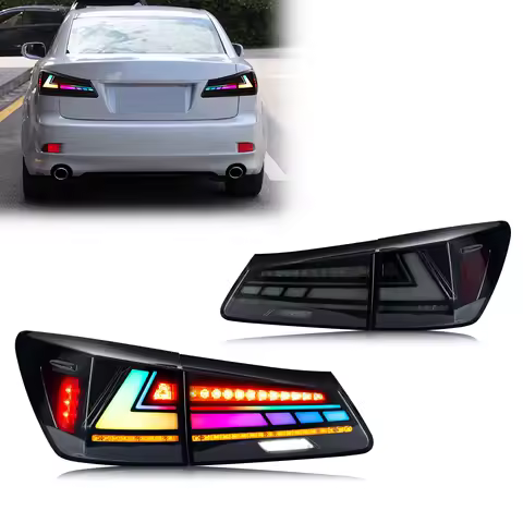 LED RGB Tail Lights for Lexus IS250 IS350 ISF 2006-2013 2IS Sequential Turn Signal Start-up Animatio