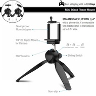 GoPro Tripod SJ Cam Xiaomi With Lock Clip Mobile Phone Stand Selfie Black Mini Mount Holder