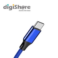 TYPE-C 1M扁線 快速充電數據線 藍色