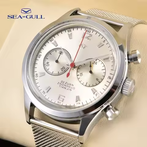 Vintage Seagull 1963 Air Force Pilot Quartz Watch Column-wheel Chronograph Casual Entertainment Wris