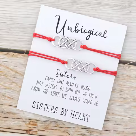 2pcs/Set Unbiological Sister Wish Bracelet Infinity Charm Best Friend Matching Bracelet Women Men So