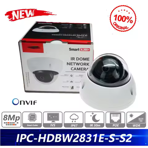Dahua Original IPC-HDBW2831E-S-S2 8MP Lite IR 30M Fixed-focal Dome Network Camera 4k Starlight IVS O
