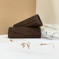 [High Quality] 999.9 Glasses TW-20T Pure Titanium Frameless Polygonal Fashion Glasses Frame Optical 