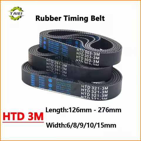 HTD 3M Timing Belt Length 126mm-276mm 3M Rubber Belt Width 6/8/9/10/15mm 3M Drive Belt 144 168 180 2