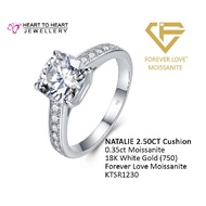 18K (750) White Gold NATALIE Engagement Ring With Total Estimate Carat Weight 2.85CT Forever Love Mo