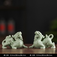 【Ship in 24H】新品现货陶瓷貔貅摆一对镇宅招财聚财客厅店铺家居装饰品办公室开业礼品Ceramic brave put a pair of town house living room2026