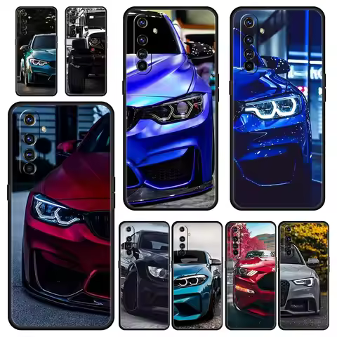 For Realme 10 9 8 5G 7 6 GT2 Pro Plus 9i 8i C21 C11 C25 C35 Blue Sports car Cars JDM Phone Case For 