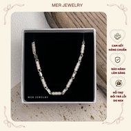 Men's Classic Chain Silver Necklace - Classic Geometric Pattern 4.56