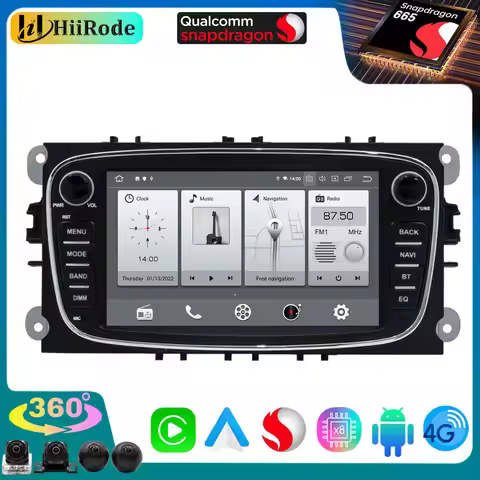 HiiRode 4G SIM WiFi Android 13 12G+256G Car GPS Radio For Ford Mondeo Galaxy Focus S-Max Bluetooth 5