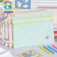 ZILUOLAN File Bag, Three Layers A4/A5 Handbag, Cartoon Large Capacity Polka Dot Design Exam Papers S
