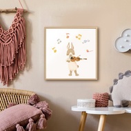 小兔子樂隊 • 小提琴手 - 療癒音樂兔兔掛畫/兒童房佈置畫/送禮