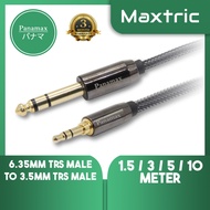 Panamax 1.5 / 3 / 5 / 10 Meter 6.35MM Stereo Male to 3.5MM Stereo Male Audio cable = PX-1239G