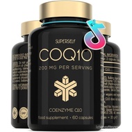 CoQ10 Supplement - Coenzyme Q10 200mg - 60 Capsules - Vegan Naturally Fermented Ubiquinone - Co Enzy