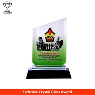 8004 Crystal Glass Award Trophy Plaque (HADIAH SUKAN DAN HADIAH ANUGERAH CEMERLANG) Plak cenderahati