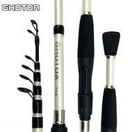 GHOTDA Short Telescopic Lure Fishing Rod Carbon Fiber 1.6/1.8/2.1/2.4M White/Black Baitcasting Rod F