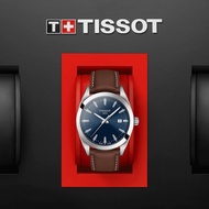 TISSOT T127.410.16.041.00 T1274101604100 GENTLEMAN Quartz 40mm Blue Index Leather Strap *Original