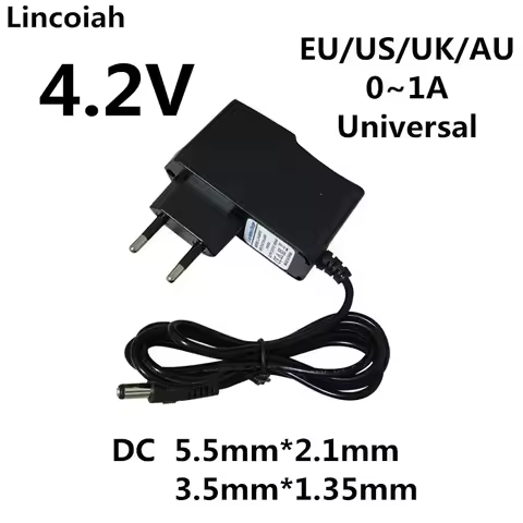 DC 4.2V 1A Power Adapter AC 100-240V DC Smart Charger 4.2 V Volt for 3.6V 3.7V 1S Li-ion Li-po 18650