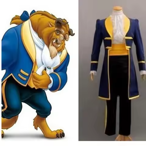 Adult Prince Adam Cospaly Costumes Anime The Beast Cosplay Costume Cartoon Beauty and Suit Clothes M