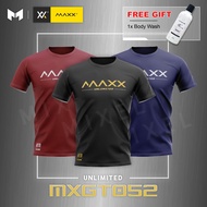 Maxx Plain Tee Maxx Badminton Shirt Jersey Tshirt Sports Dryfit Jersi MXGT052 Baju Badminton Unisex Free Body Wash