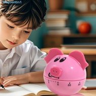 QUENTIN1 Pig Shaped Timer, 60-Minute Manual Timer Mechanical Timer, Alarm Clock Reminder Cute Plasti